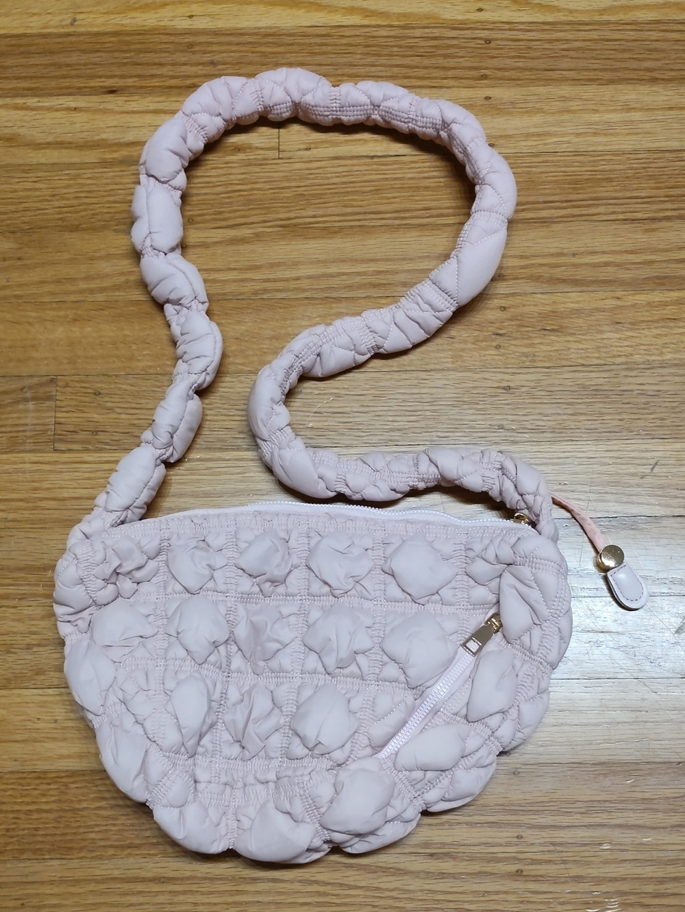 Quilted Bubble Crossbody Bag - Light Pink (Brand New)